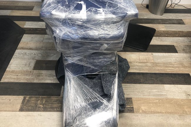 Shrink wrap barbershop chair