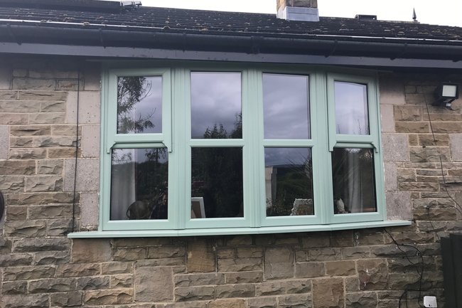 Dummy sash windows in green