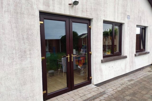 Tilt&Turn UPVC Windows and French Doors in Rosewood