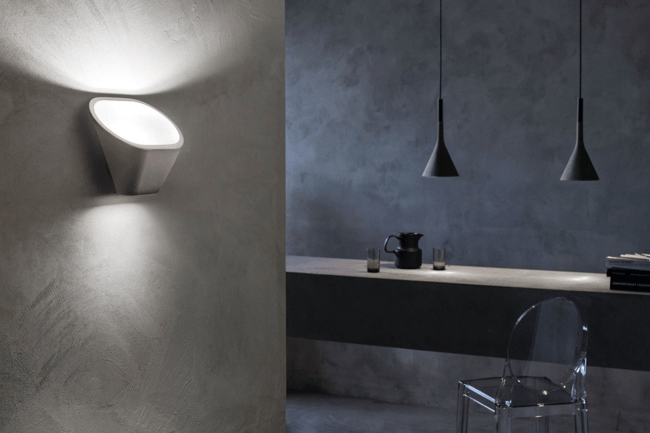 De klant wilde design verlichting met stuc deco wanden.