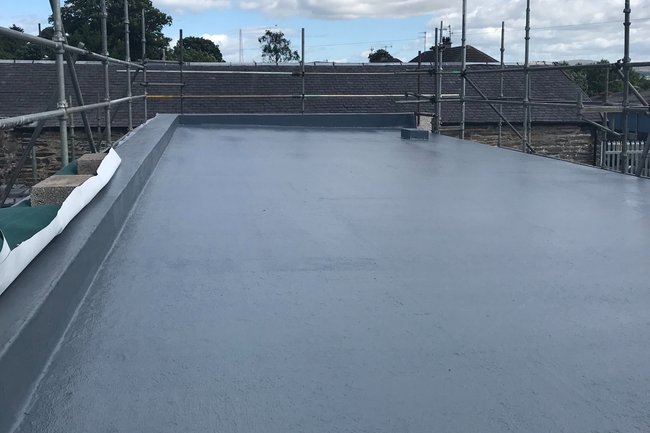 Liquid plastic roof full spec job in Dunoon.