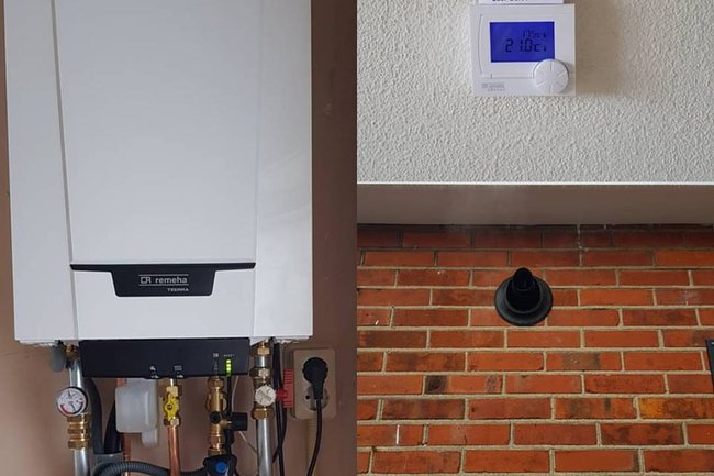 Remeha Tzerra met geveldoorvoer geplaatst incl Qsense