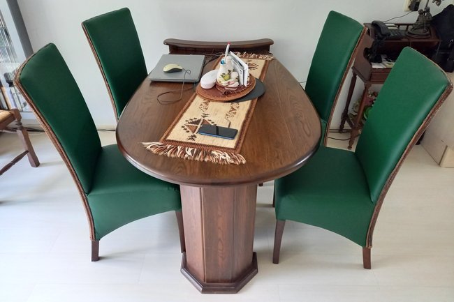 Herstoffering Loyd Loom green lederlook