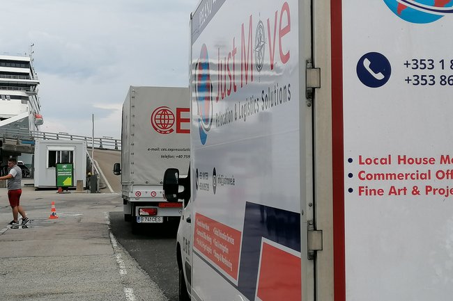 Waiting to board the ferry for France