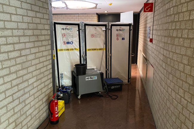 Sanering verontreiniging boven vast plafond kantoor