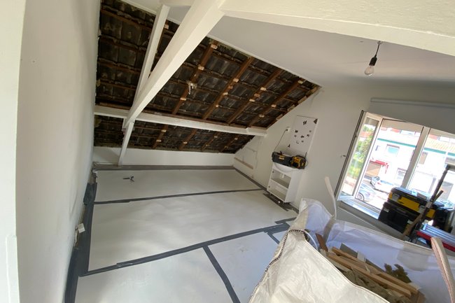 Voorbereiding plaatsing dakkapel van 11m1