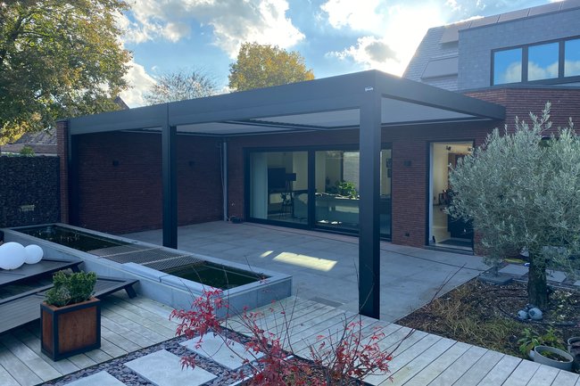 Gekoppeld lamellendak met gevelmontage
