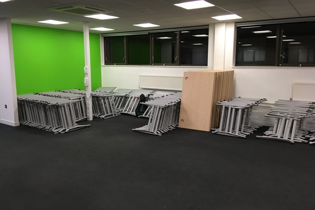 190 office desks been moved to a new office