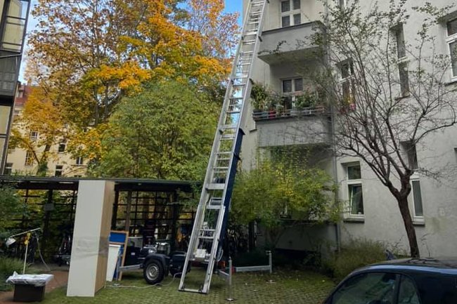 Unser Möbellift im Einsatz