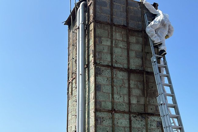 Asbest sanering kippen silo Kruisem.