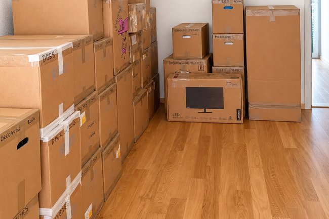 Organisation des cartons.