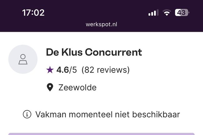 4.6 ☆ en 82 reviews op werkspot.