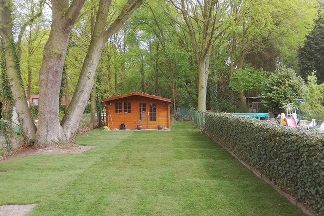 Nieuwe grasmatten gelegd