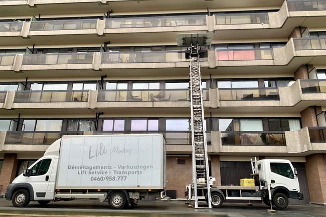 Camion + lift + déménageurs