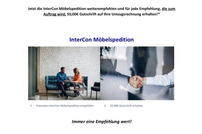 InterCon Möbelspedition empfehlen zahlt sich aus!