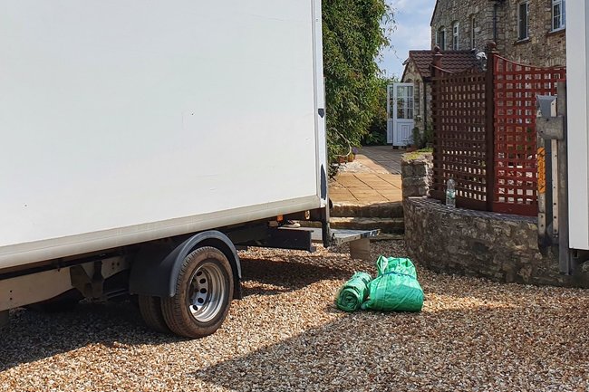 Unloading the Luton Vans in Bristol