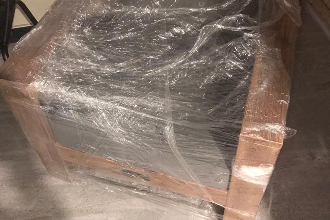 How to cling wrap your furniture to help protect it.