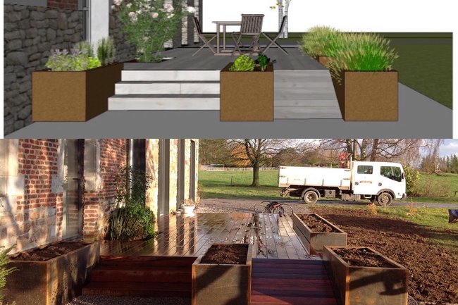 Du plan de la terrasse à sa réalisation