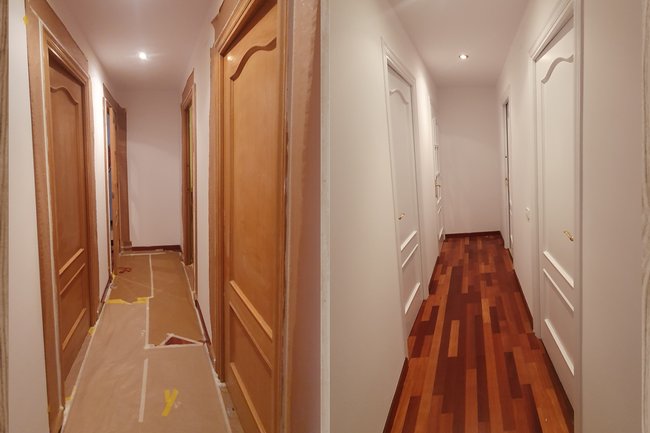 Puertas Lacadas.  Antes y después ????