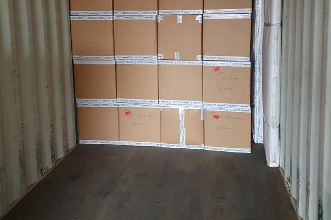 Another beautifully loaded shipment in a container