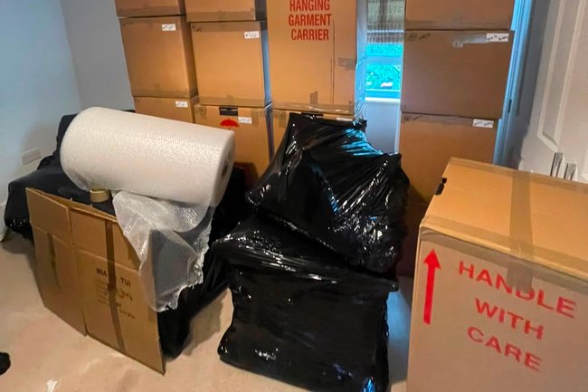 Carefully packed and labelled.