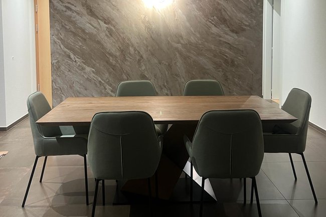 Stucco effet marbre pour ce salon