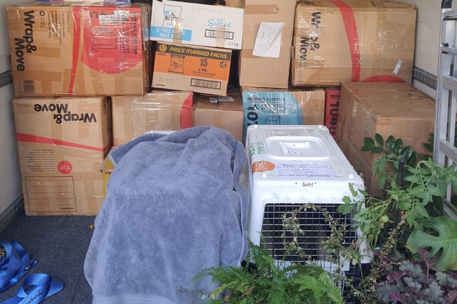 customers personal items ready for removals