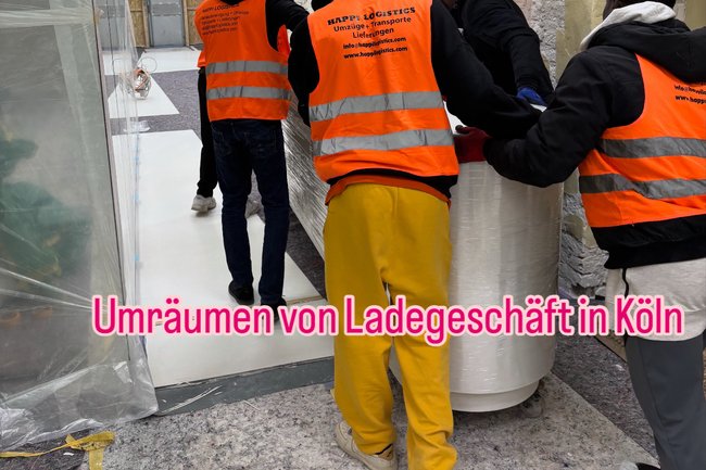Umräumen von Ladegeschäft in Köln