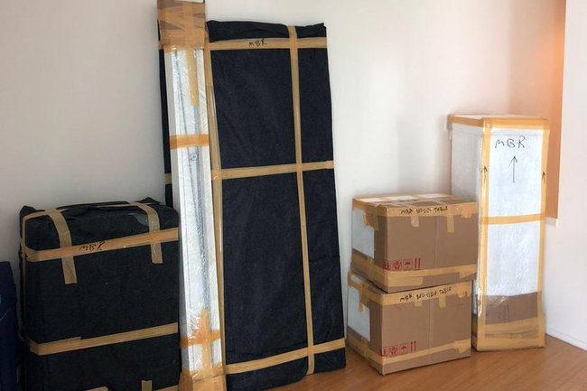 Master Bedroom, Dismantled and packed- Falcons ready to move