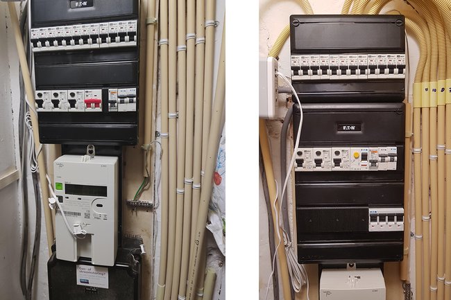 Bestaande groepenkast omgebouwd en uitgebreid naar 3-fasen.