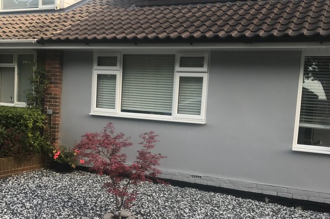 Bungalow rendered and painted