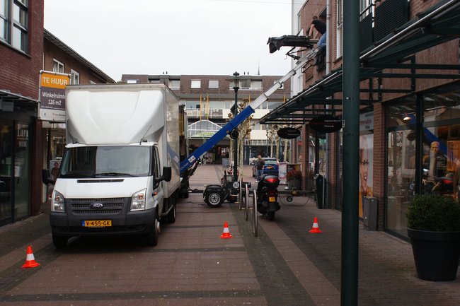 Verhuizen in een winkelstraat