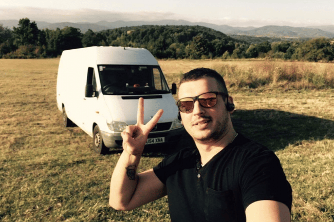 Victor and Balkan Range mountains on return from Bulgaria