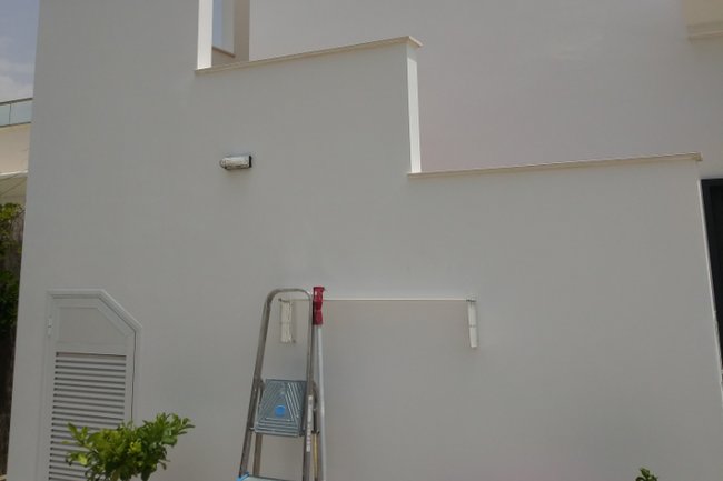 Pure white exterior.