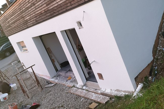 Gipserarbeiten an Fassade