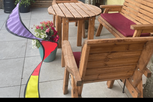 Backyard furniture and fencing