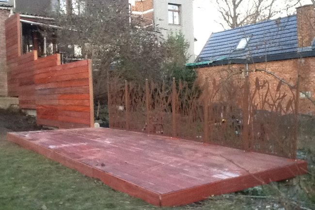Réalisation de terrasse avec garde corp