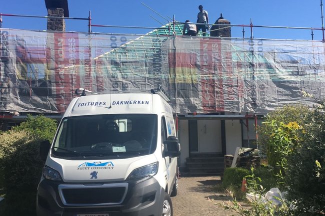 toit incliné, chantier