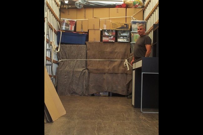 Furniture wrapped and another job being built to transport.