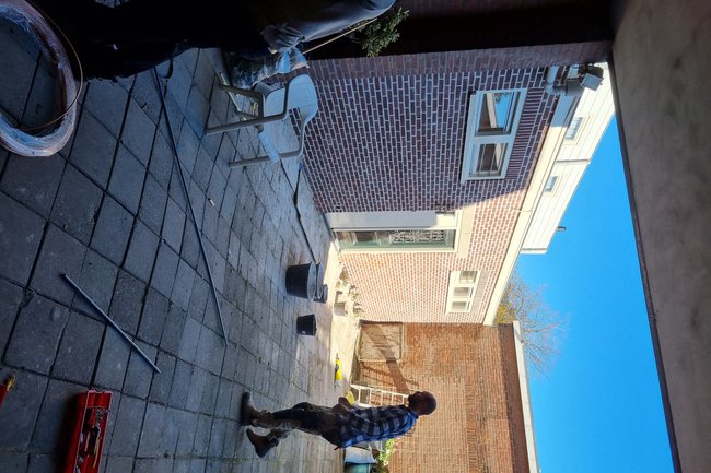 Was voegen uitslijpen,hogedrukreiniger en opnieuw voegen