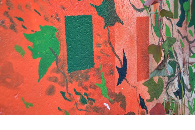 Abstracción de yedra. Naturaleza y Pintura de la mano.