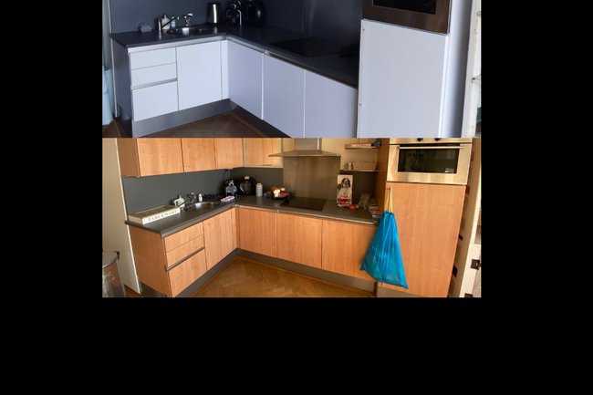 Gehele keuken mat wit gewrapt