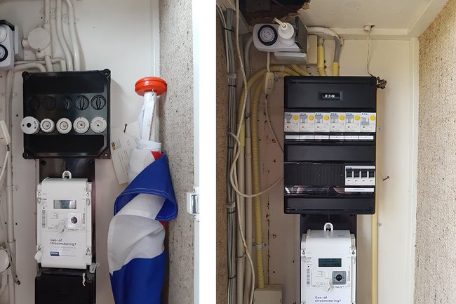 Oude groepenkast vervangen voor Eaton groepenkast.