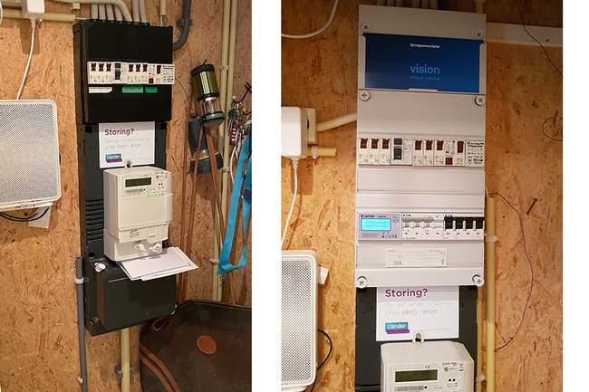 1-fase groepenkast omgebouwd naar 3-fasen kast.