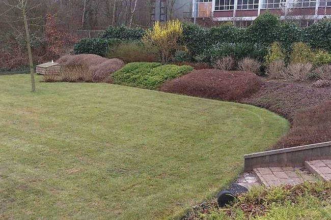 Door ons aangelegde tuin.