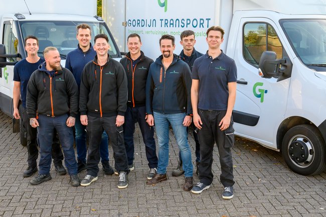 Het team van Gordijn Transport.