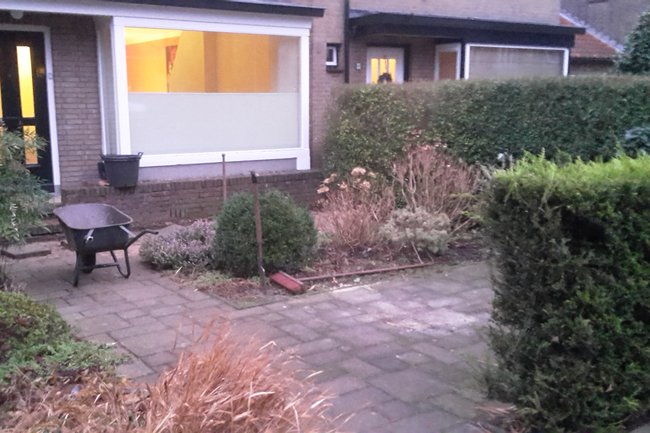 Hoe de tuin was.
