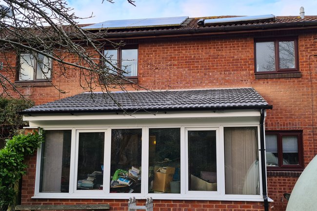 FROME OLD POLY CARBON ROOF TO COSY TILED ROOF