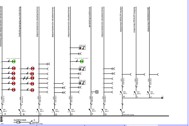 model ééndraadschema