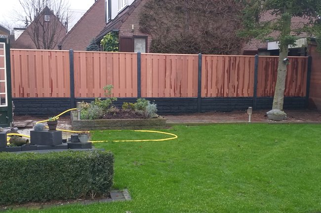 Antraciet Rotsmotief dubbelzijdig met hardhout